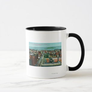 Tasse Vue aérienne de la ville du bâtiment d'appel