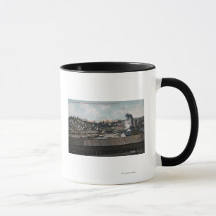 Tasse Vue aérienne de puits de mine et de ville