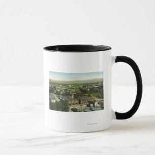 Tasse Vue aérienne de ville, de caserne de pompiers et