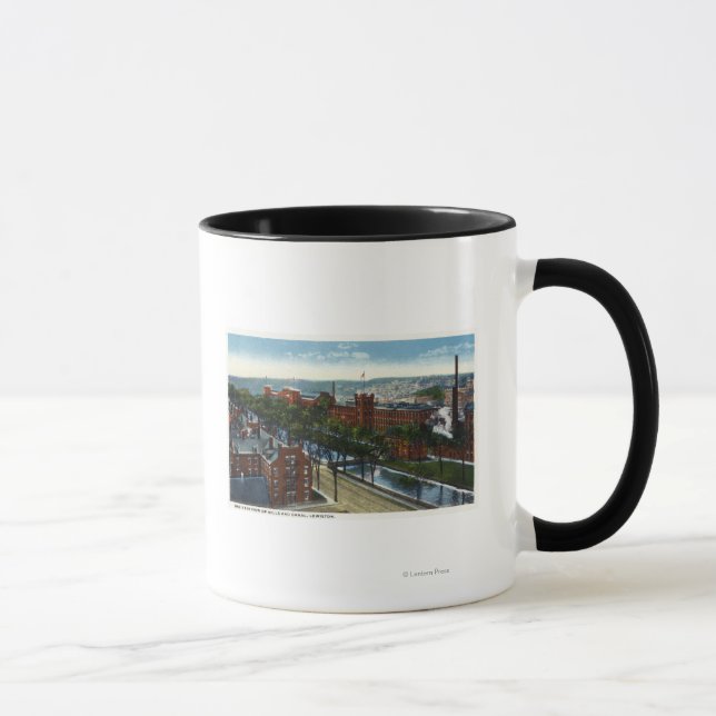 Tasse Vue aérienne des moulins et du canal (Droite)