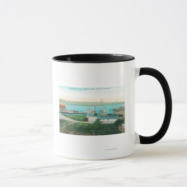 Tasse Vue aérienne du front de mer de Vallejo et de Mare (Droite)