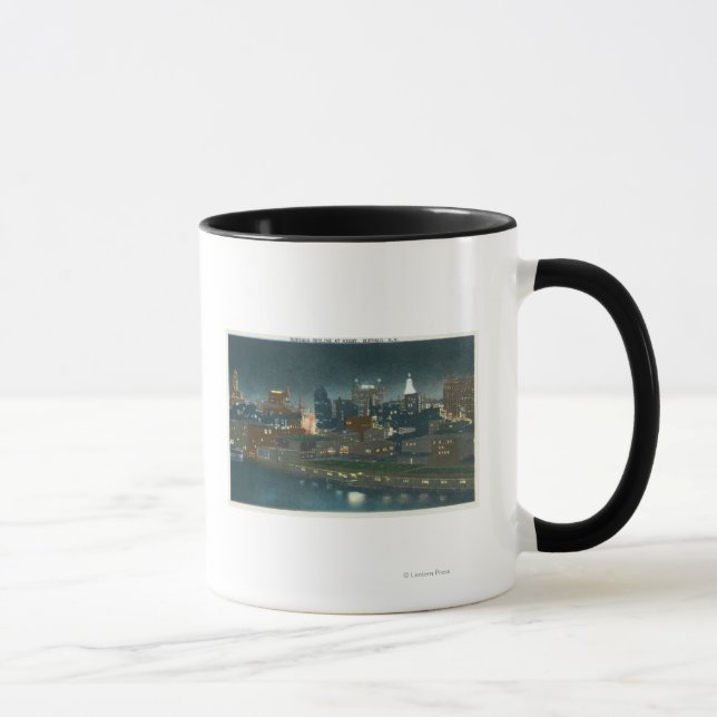 Tasse Vue de Buffalo Skyline la nuit (Droite)