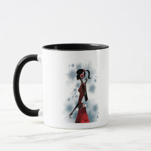 Tasse Vue de côté de la musique de écoute de femme