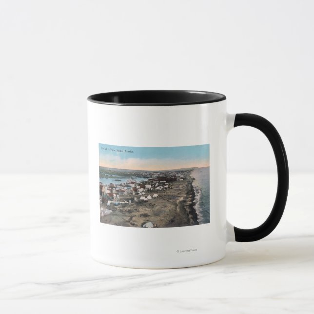 Tasse Vue de l'oeil de l'oiseau de TownNome, AK (Droite)