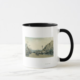 Tasse Vue des chariots de cheval sur la rue de Castro