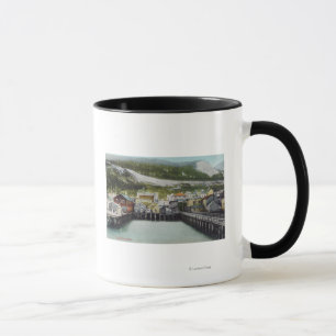Tasse Vue du bord de mer et du TownDouglass, AK