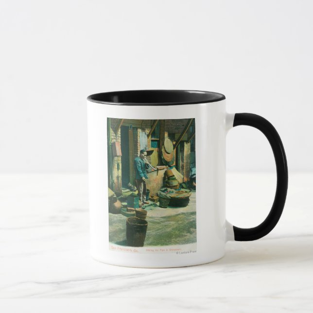 Tasse Vue d'un homme qui fume de son tuyau (Droite)