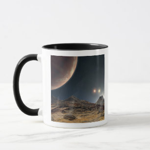 Tasse Vue d'une lune hypothétique en orbite