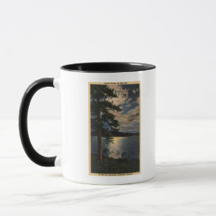 Tasse Vue éclairée par la lune du lac