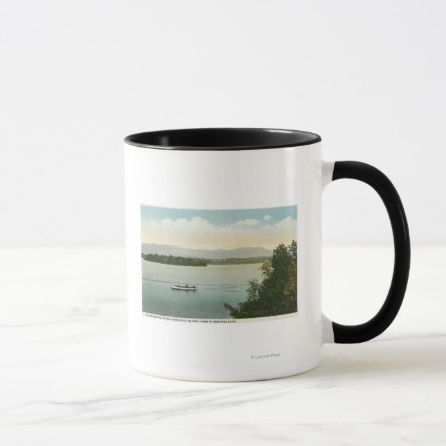 Tasse Vue sur l'île de trois miles de l'Ossipee Mts (Droite)