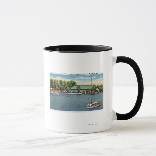 Tasse Vue sur Midway Park Beach et Pavilion (Droite)