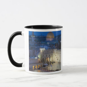 Tasse Vue sur Western Wall Plaza, en fin de soirée