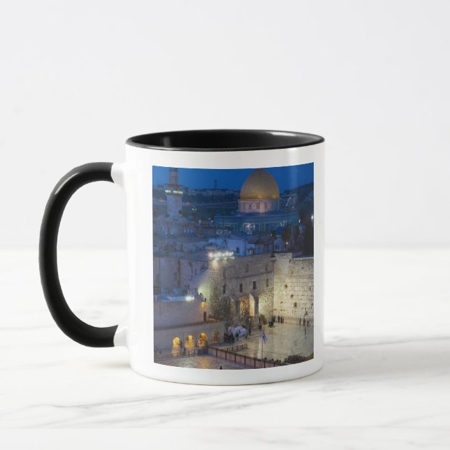 Tasse Vue sur Western Wall Plaza, en fin de soirée (Gauche)