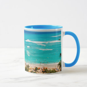 Tasse Vue surélevée de la scène de Waikiki Beach, Honolu