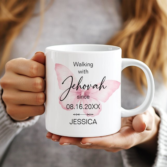 Tasse Walking with Jehovah Since Butterfly Baptism (Créateur téléchargé)