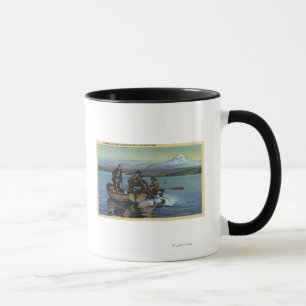 Tasse Washington - vue des pêcheurs attrapant un saumon