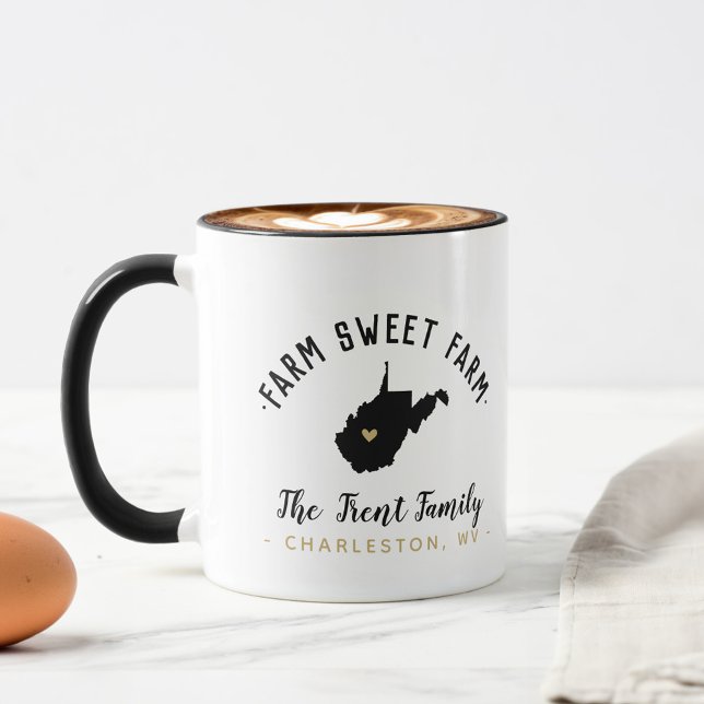 Tasse West Virginia Farm Sweet Farm Famille Monogramme M (Créateur téléchargé)