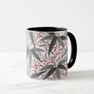 Tasse William Morris Bamboo Imprimer, gris et blanc