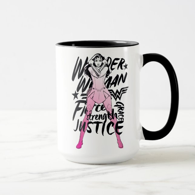 Tasse Wonder Woman Brush Typography Art (Droite)
