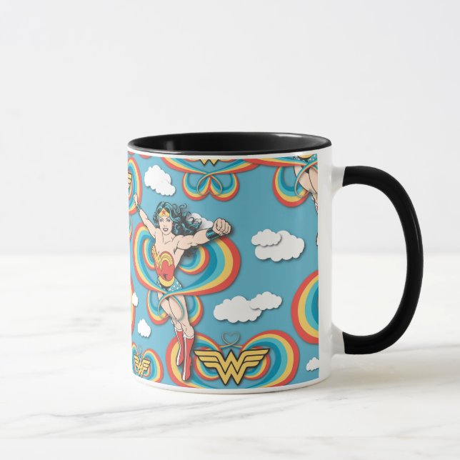 Tasse Wonder Woman, une femme qui vole haut Motif (Droite)