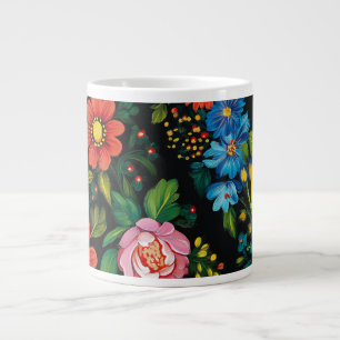 Tasse X-Large motif d'art populaire ukrainien 