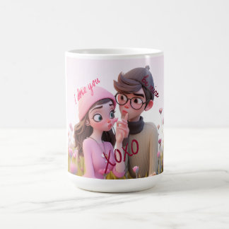 Tasse XOXO Je t'aime – Cadeau romantique mignon po