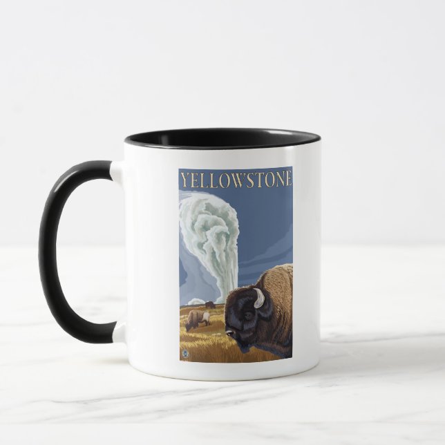 Tasse YellowstoneBison avec la vieille foi (Gauche)