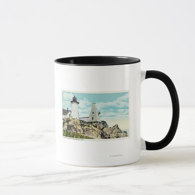 Tasse York Beach Vue du phare de Nubble (Droite)