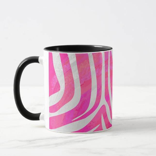 Tasse Zebra Hot Pink et White Print (Gauche)