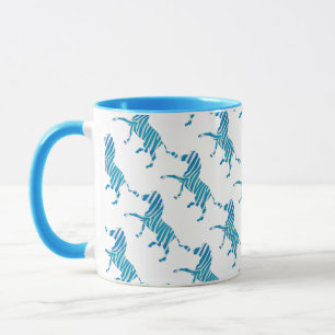 Tasse Zebra Silhouette Bleu et Blanc