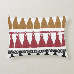 Tassel garland set. Isolated tassel fringe border  Accent Pillow