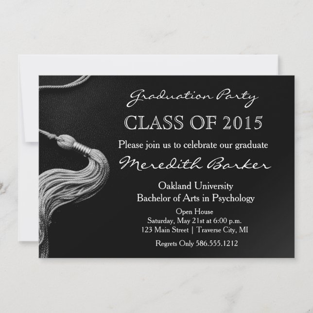 Tassel Graduation Party Invitation Classe de 2015 (Devant)