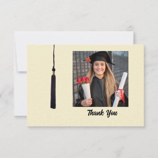 Tassel Photo Graduation Thank You Card (Front)