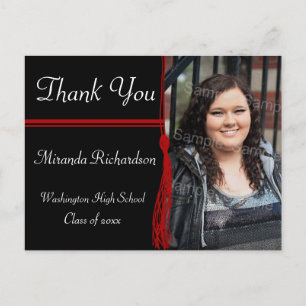 Tassel Red & Black Graduation Party Announcement