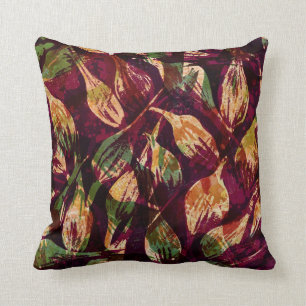 Tassel Sedge Seed Watercolor Print Throw Pillow