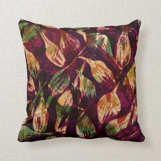 Tassel Sedge Seed Watercolor Print Throw Pillow