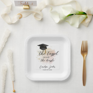 Tassel was Worth The Hassle Graduation Paper Plate
