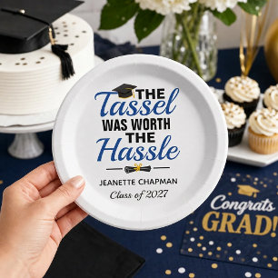 Tassel Was Worth The Hassle Graduation Plates