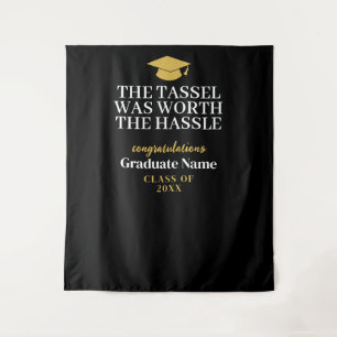 Tassel Was Worth the Hassle - Modern Graduation Tapestry