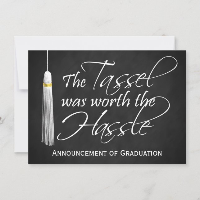 Tassel Worth the Hassle College Graduation, Medium Invitation (Front)