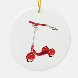 Tasseled Scooter Ceramic Ornament