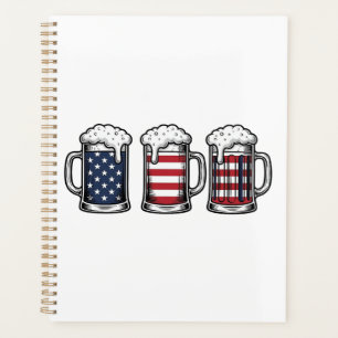 Tasses à bière patriotiques Vintage Vector Design 