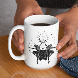 Tasses à bord noir 15oz avec filles dansantes Gemi