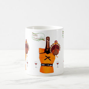Tasses à vin pour le jour de Thanksgiving heureux