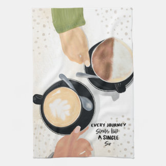 Tasses de café au lait Serviettes de cuisine