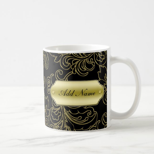Tasses de café chiques de monogramme (Droite)