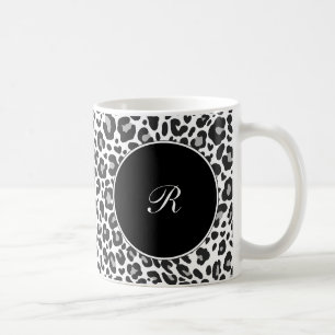 Tasses de café de léopard de monogramme