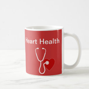 Tasses de café de thème de santé de coeur