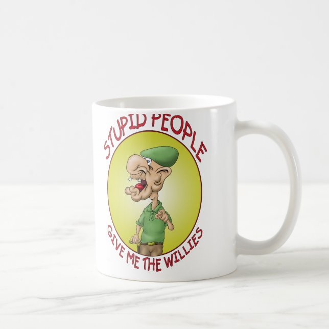 Tasses de café drôles : Personnes stupides (Droite)
