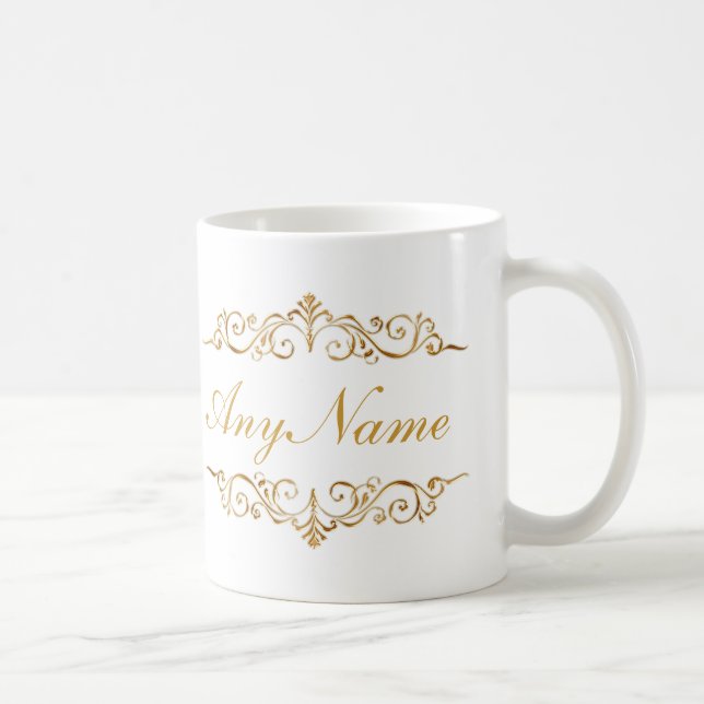 Tasses de café élégantes de monogramme de dames (Droite)